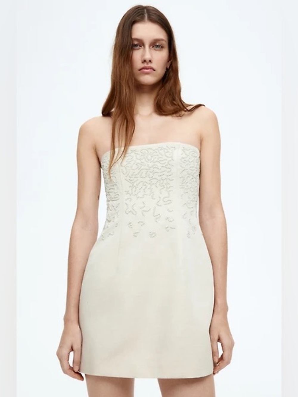 H&M Linen-Blend Bandeau Dress